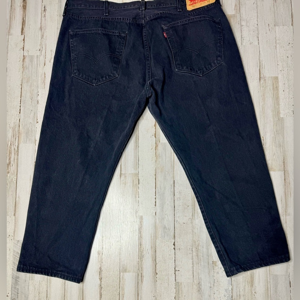 Levis 501 Straight Jeans Women's Size 42x32 Button Fly Stretch Denim Black - Picture 10 of 10